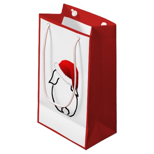 Santa Bunny Small Gift Bag Klein Cadeauzakje (Voorkant Gekanteld)