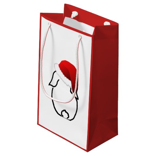 Santa Bunny Small Gift Bag Klein Cadeauzakje (Achterkant Gekanteld)