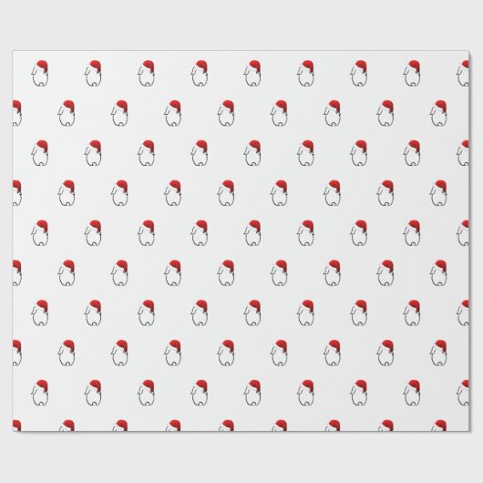 Santa Bunny Wrapping Paper Cadeaupapier (Vlak)