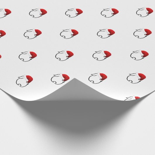 Santa Bunny Wrapping Paper Cadeaupapier (Hoek)