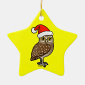 Santa Burrowing Owl Keramisch Ornament (Voorkant)