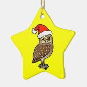 Santa Burrowing Owl Keramisch Ornament (Links)