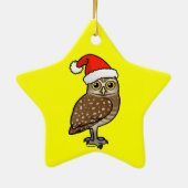 Santa Burrowing Owl Keramisch Ornament (Achterkant)