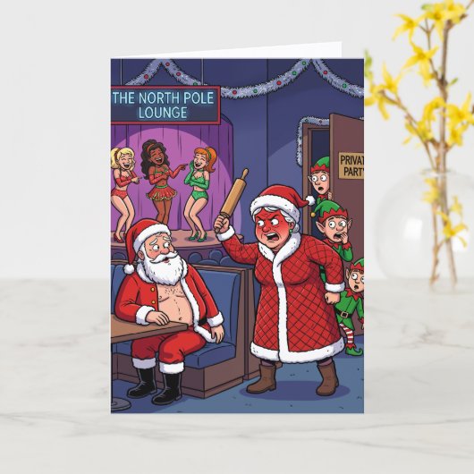 Santa Busted Kaart (Gele Bloem)