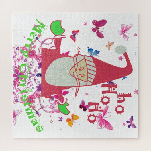 Santa Butterflies Hohoho heerlijk kerstfeest Legpuzzel (Horizontaal)