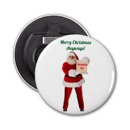 Santa Button Bottle Opener