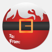 Santa Button Ronde Sticker (Voorkant)