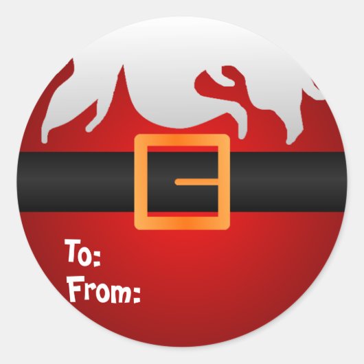 Santa Button Ronde Sticker (Voorkant)