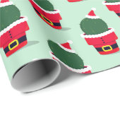 Santa Cactus Holiday Kerstmis Cadeaupapier (Rol Hoek)
