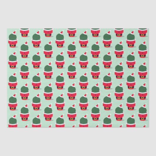 Santa Cactus Holiday Kerstmis Tissuepapier (Voorkant)
