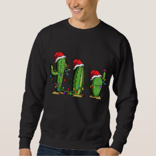 Santa Cactus Kerstverlichting Grappige Familie Mat Trui