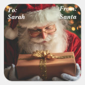 Santa Cadeau voor kinderen Vierkante Sticker (Voorkant)