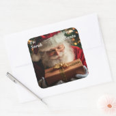 Santa Cadeau voor kinderen Vierkante Sticker (Envelop)