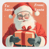 Santa Cadeau voor kinderen Vierkante Sticker (Voorkant)