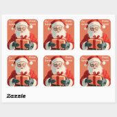 Santa Cadeau voor kinderen Vierkante Sticker (Vel)