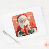 Santa Cadeau voor kinderen Vierkante Sticker (Envelop)