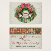 Santa Cadeaukaart / Label Visitekaartje (Voorkant /achterkant)