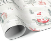 Santa Cadeaus Christmas Cadeaupapier (Rol Hoek)