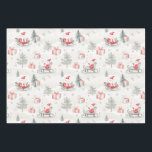 Santa Cadeaus Christmas Inpakpapier Vel<br><div class="desc">Sinterklaas in zijn slee brengt cadeaus naar alle kinderen.</div>