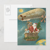 Santa Cadeaus Gifts kerstboomballon Feestdagenkaart (Voorkant / Achterkant)