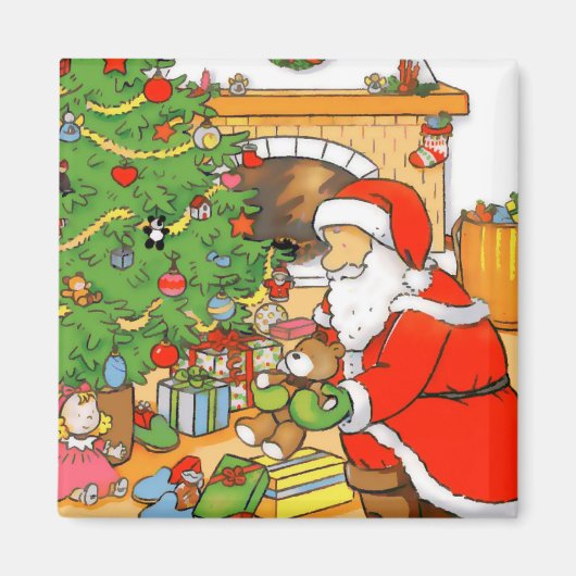 Santa cadeaus Magnet (Voorkant)