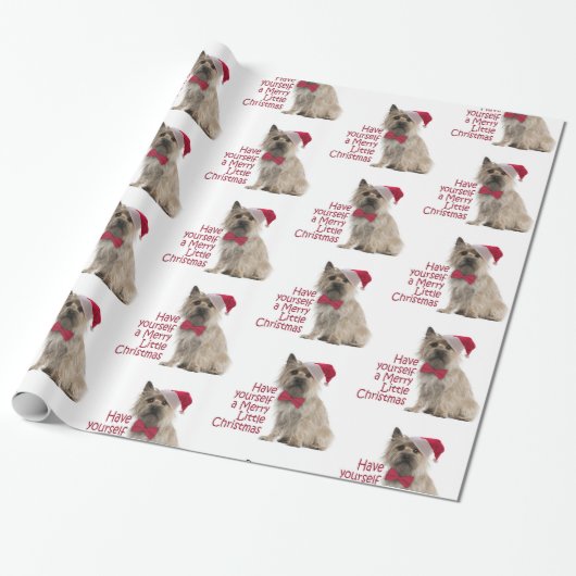 Santa Cairn Terrier Wrapping Paper Cadeaupapier (Uitgerold)