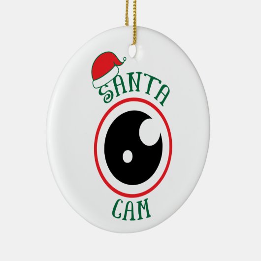 Santa Cam Cute Modern Festive Kerstmis Keramisch Ornament (Rechts)