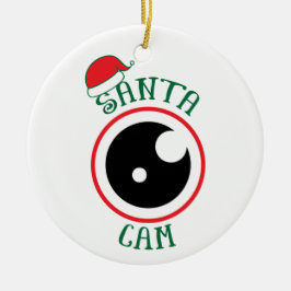 Santa Cam Cute Modern Festive Kerstmis Keramisch Ornament