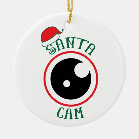 Santa Cam Cute Modern Festive Kerstmis Keramisch Ornament (Voorkant)