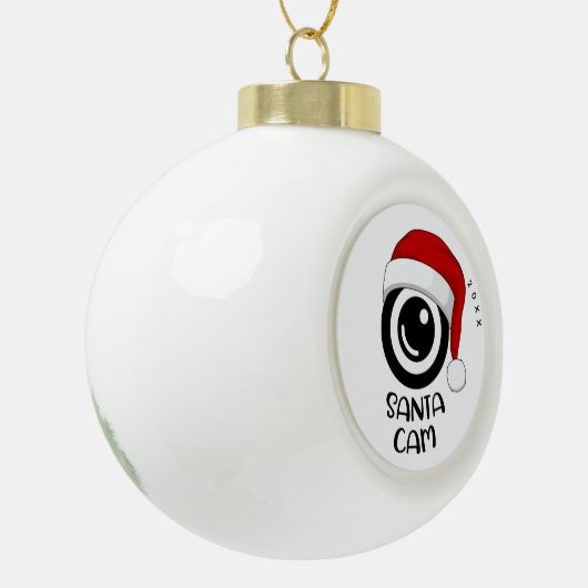 Santa Cam Ornament - gepersonaliseerd keramisch ca (Links)