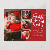 Santa Came Early Birth Notice Photo Briefkaart (Voorkant)