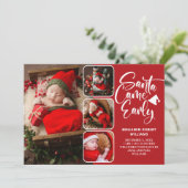 Santa Came Early Birth Photo Collage Aankondiging (Staand voorkant)