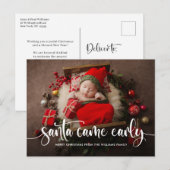 Santa Came Early Kerstmis Birth Announement Briefkaart (Voorkant / Achterkant)