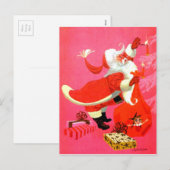 Santa Candles Feestdagenkaart (Voorkant / Achterkant)