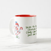 Santa Candy Cane gepersonaliseerd Tweekleurige Koffiemok (Voorkant links)