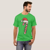Santa Candy Cane Men Women Boys Candy Cane Xmas gi T-shirt (Voorkant volledig)