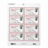 Santa Candy Cane Noordpool Gepersonaliseerde Kerst Etiket (Full Sheet)
