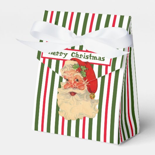  Santa & Candy Cane Stripes Favor Box Bedankdoosjes (Voorkant Zijde)