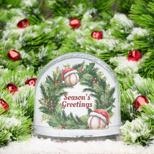 Santa Cap Baseball Customizable Sneeuwbol (Kerstmis)