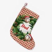 Santa Cap Baseball Dad Personalized Kleine Kerstsok (Voorkant (Hangend))