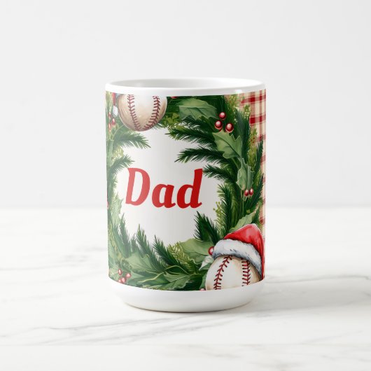 Santa Cap Baseball Dad Personalized Koffiemok (Center)