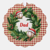 Santa Cap Baseball Dad Personalized Ornament Kaart (Voorkant)