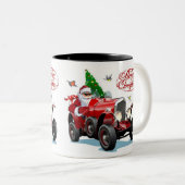 Santa car Mug Tweekleurige Koffiemok (Voorkant rechts)