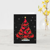 Santa Cardinal Bird Christmas Tree Christmas Light Kaart (Gele Bloem)