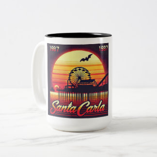 Santa Carla 1987 Retro ontwerp Tweekleurige Koffiemok