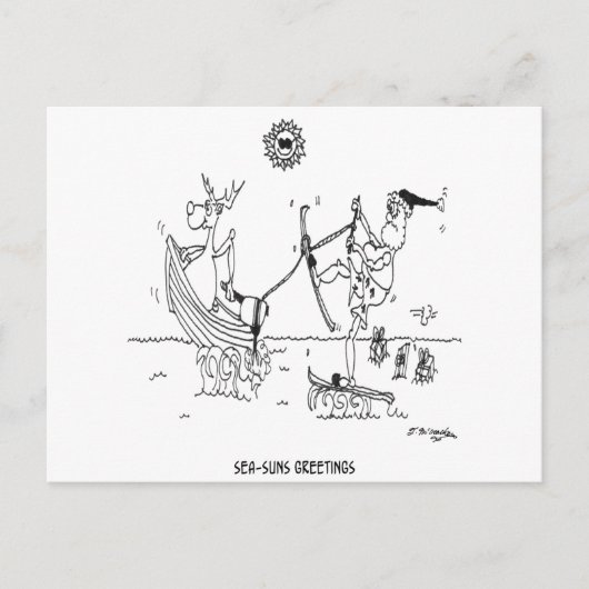 Santa Cartoon 6193 Feestdagenkaart (Voorkant)