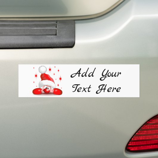 Santa Cartoon Cute Peking Character © BluedarkArt Bumpersticker (Op auto)