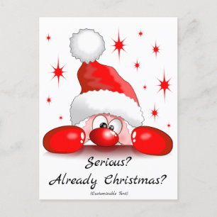 Santa Cartoon Cute Peking Character © BluedarkArt Feestdagenkaart