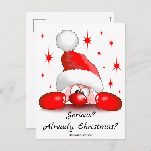 Santa Cartoon Cute Peking Character © BluedarkArt Feestdagenkaart (Voorkant / Achterkant)