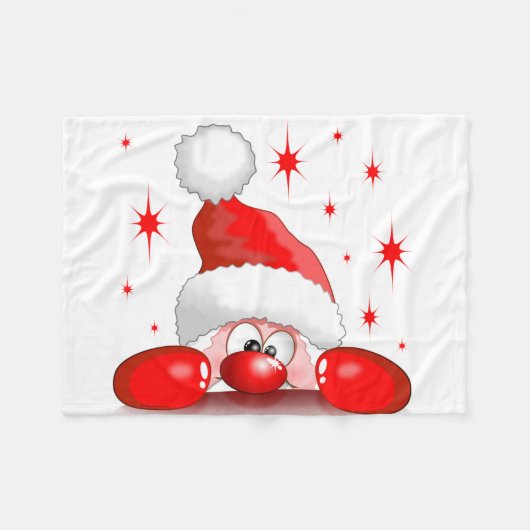 Santa Cartoon Cute Peking Character © BluedarkArt Fleece Deken (Voorkant (Horizontaal))
